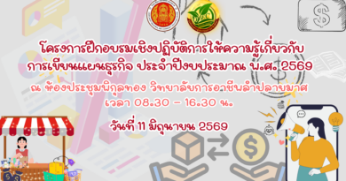 โครงการฝึกอบรมเชิงปฏิบัติการ ให้ความรู้เกี่ยวกับการเขียนแผนธุรกิจ ประจำปีงบประมาณ พ.ศ.2569
