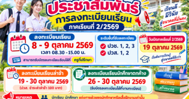 ประชาสัมพันธ์ลงทะเบียนเรียนภาคปกติ และนักเรียน นักศึกษาตกค้าง ภาคการเรียนที่ 2/2569